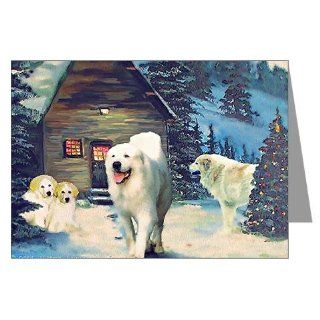 Great Pyrenees Cards, pk of 10, Winter Cottage Pets
