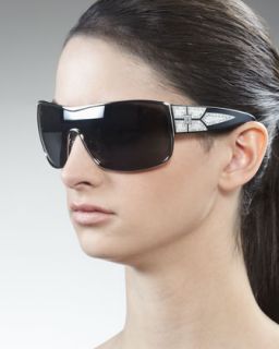 crystal embellished shield sunglasses gray $ 595