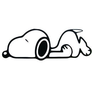 Peanuts Snoopy Laying Down Vinyl Decal 7 BLACK  