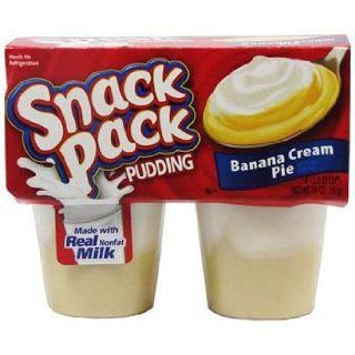 Hunts Banana Cream Pie Pudding Snack Pack 14 oz Grocery