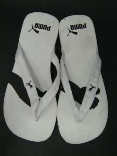 description you are bidding on puma w hite flip flops sandals shoes sz