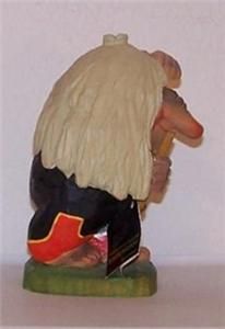 Henning Norwegian Wood Troll Carved by Hand in Norway 8 with Paper