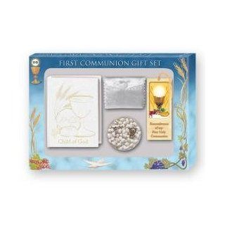 First Communion Set for Girls White Rosary, Deluxe Missal