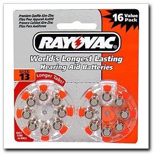 Rayovac Hearing Aid Batteries, Size 13, 16 per pack (L13ZA