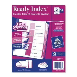 Avery Uncollated Index Divider   5 x Tab Printed 1 to 5