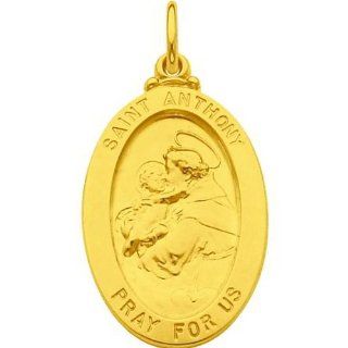 Sterling Silver Gold Plated Saint Anthony Medal Jewelry