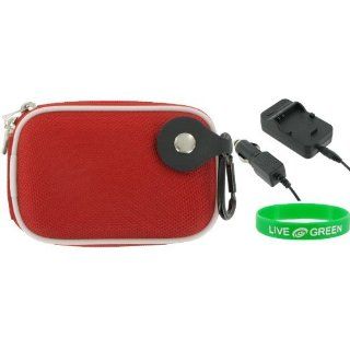 Nylon Hard Shell Carrying Case (Red) and NP 45 AC DC