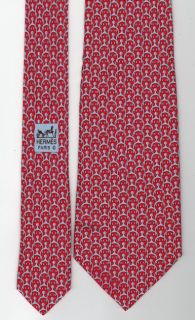 Classic Timeless Hermes Silver Equestrian Horse Bits Red Tie 5296 TA 1