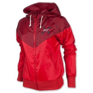 Womens Nike Run Pinwheel Windrunner Jacket Red