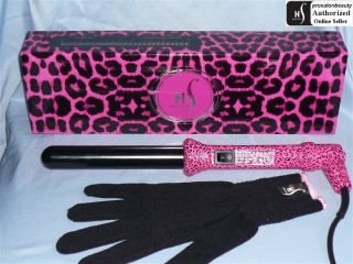 Herstyler G25 25mm Clipless Hair Curling Iron Curler Curl Pink Leopard