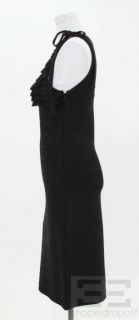 Herve Leger Paris Vintage Sleeveless Ruffle Front Bandage Dress Size M