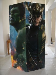 Avengers Loki Tom Hiddleston Hulk Hawkeye RARE Cardboard Movie Poster