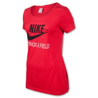 Womens Nike Track and Field T Shirt Hyper Red