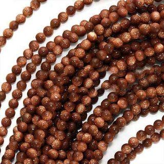 Goldstone 3mm Small Round Beads Sparkle /16 Inch Strand