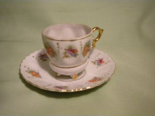  Tea Cup Saucer Plate Dish Set Marked Highmount Japan White Gold
