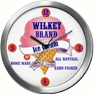 WILKEY 14 Inch Ice Cream Metal Clock Quartz Movement Home