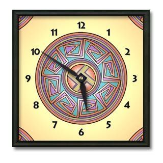 Sun in Mimbres Square Metal Wall Clock 