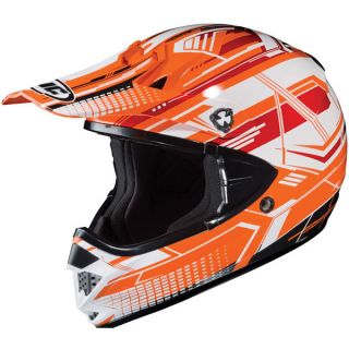 HJC CLX 5N Matrix KTM Orange ATV Dirtbike Motocross Motorcycle Helmet