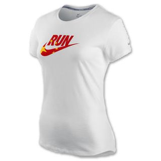 Nike Run Swoosh Womens Tee Shirt White/Varsity