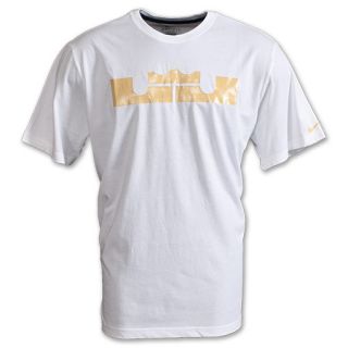 Nike Lebron Logo Mens Tee Shirt White/Gold