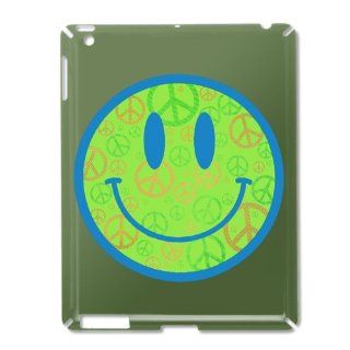iPad 2 Case Green of Smiley Face With Peace Symbols