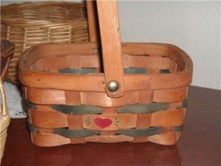 Vintage Lot of 5 Baskets Wicker Wood Weave Gift Storage Flowers Apples