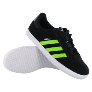 Adidas Gazelle J Black Lime Youth Trainers Shoes