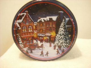 Round Victorian Christmas Tin