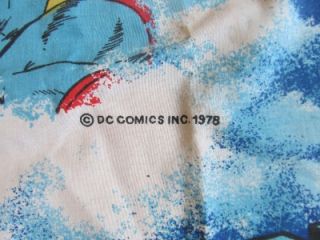  1978 DC Comics Superman Set of Curtains Valance 7 Piece Set