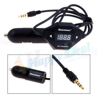 FM Transmitter Car Charger for iPhone Sony Samsung Blackberry HTC