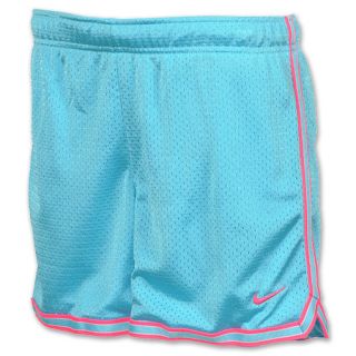 Girls Nike 5 Mesh Shorts Tide Pool Blue/Pink