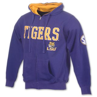 LSU Tigers NCAA Mens Full Zip Hoodie Purple