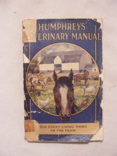 Humphreys Veterinary Manual 1928 Homeopathic Medicine