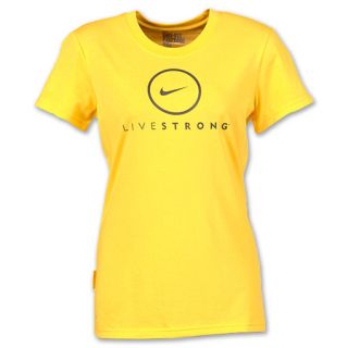 Nike LIVESTRONG Cotton Womens Tee Shirt Yellow