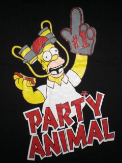 Homer Simpsons Party Animal Mens Beer T Shirt Size L