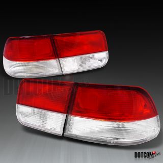 96 00 Honda Civic 2dr Coupe Red Clear Brake Lamps Tail Lights
