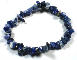 Sodalite Stretch Bracelet Stone Beads Chips Crystal Healing Chakra