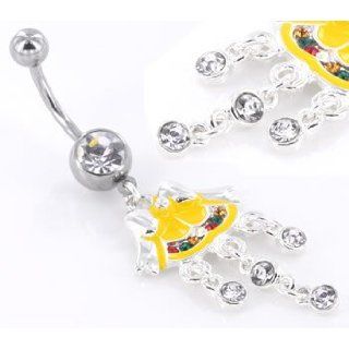Holiday Bells Christmas Charm Belly Button Ring in 14g 12g 10g 14g 1/4