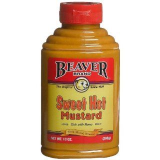 Beaver Brand Sweet Hot Mustard, 13 Ounce Squeezable Bottles 