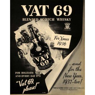 1937 Ad Vat 69 Christmas Gifts Holidays Liquor Bottles