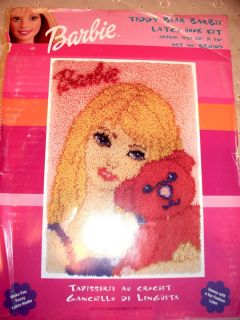 Teddy Bear Barbie Latch Hook Rug Kit 20x30