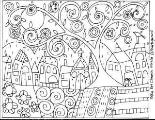 Rug Hook Paper Pattern Polka Dot Church Abstract Folk Art Primitive