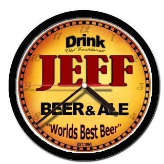 JEFF beer and ale cerveza wall clock: Everything Else