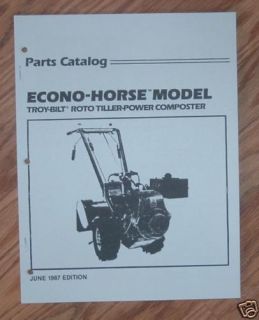 Troy Bilt 1987 Econo Horse Tiller Parts Catalog