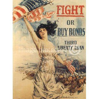 Fight Buy Bonds World War I US Military Vintage Poster