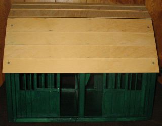   Traditional Classic Wood Horse Barn Cow Stable Shelter Corral Green