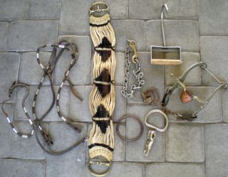  Headstall Bridle Copper Roller Bit Horse Stuff Tack Lot as Is