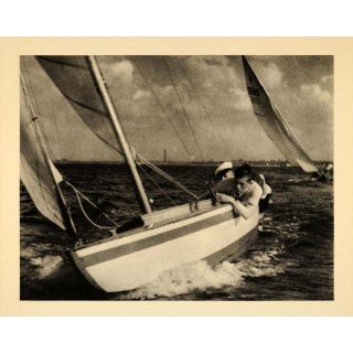 1936 Olympics Star Class Sail Boat Race Tacking Leni