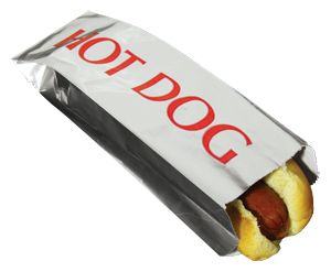 Hot Dog Hotdog Foil Bags for Concession Use 1000 Case