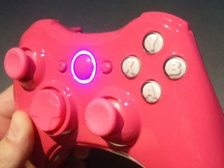New Custom Hot Pink Xbox 360 Wireless Controller with White ABXY